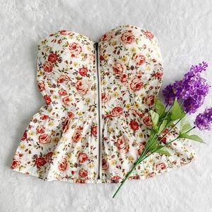 Floral Strapless Top